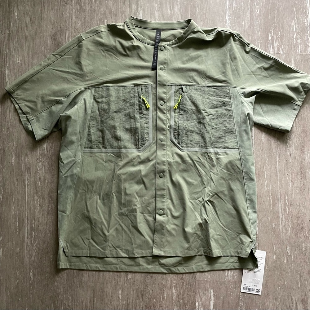 Lululemon Water-Repellent Hiking Short Sleeve Shirt - Laurel Green